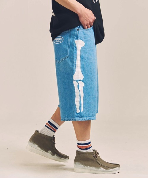 VANSON（ヴァンソン）の「VANSON-SKELTON BONES-Denim Shorts（デニム
