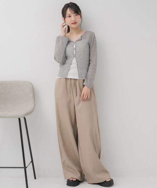 RETRO GIRL（レトロガール）の「メランジシアーNTカーデ（ニット/セーター・レディース・ライトグレー/イエロー/ブラック/ブルー・FREE）」の11枚目の写真