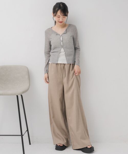 RETRO GIRL（レトロガール）の「メランジシアーNTカーデ（ニット/セーター・レディース・ライトグレー/イエロー/ブラック/ブルー・FREE）」の12枚目の写真