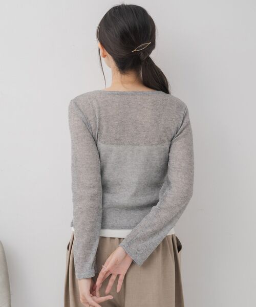 RETRO GIRL（レトロガール）の「メランジシアーNTカーデ（ニット/セーター・レディース・ライトグレー/イエロー/ブラック/ブルー・FREE）」の17枚目の写真