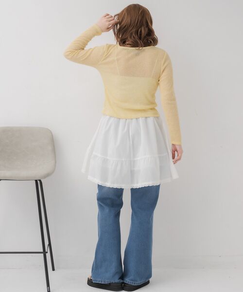 RETRO GIRL（レトロガール）の「メランジシアーNTカーデ（ニット/セーター・レディース・ライトグレー/イエロー/ブラック/ブルー・FREE）」の19枚目の写真