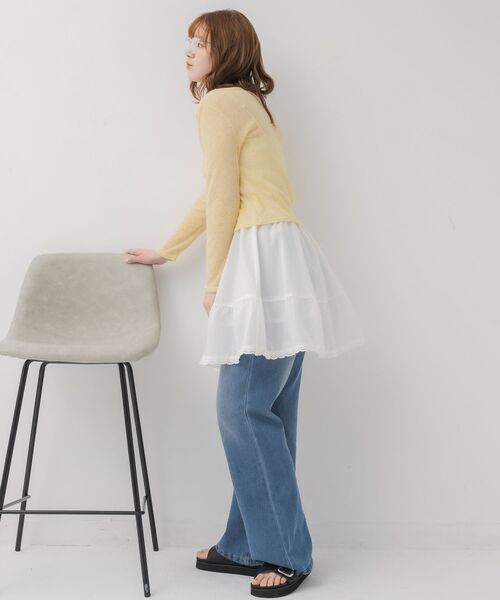 RETRO GIRL（レトロガール）の「メランジシアーNTカーデ（ニット/セーター・レディース・ライトグレー/イエロー/ブラック/ブルー・FREE）」の20枚目の写真