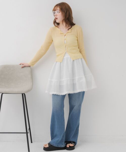 RETRO GIRL（レトロガール）の「メランジシアーNTカーデ（ニット/セーター・レディース・ライトグレー/イエロー/ブラック/ブルー・FREE）」の21枚目の写真