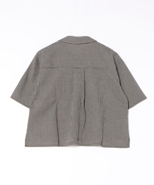 STYLEBLOCK（スタイルブロック）の「チェックハーフスリーブシャツ（シャツ/ブラウス・レディース・ブラック/ベージュ/グリーン・M）」の4枚目の写真