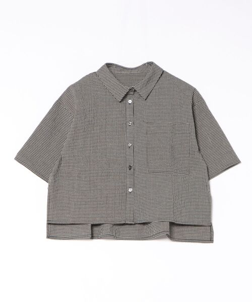 STYLEBLOCK（スタイルブロック）の「チェックハーフスリーブシャツ（シャツ/ブラウス・レディース・ブラック/ベージュ/グリーン・M）」の5枚目の写真