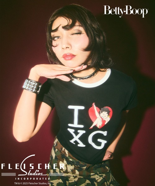 X-girl x BETTY BOOP(TM) S/S BABY TEE（Tシャツ/カットソー