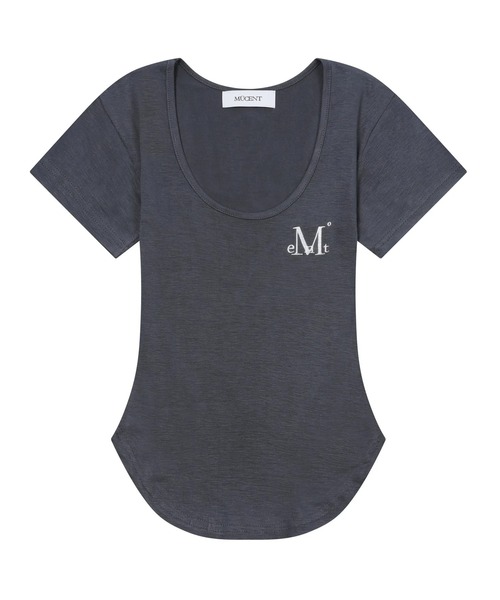 MUCENT（ムセント）の「【日本未発売/WEB限定】MUCENT(ムセント)/Uネック 裾ラウンド クロップド 半袖 Tシャツ/U-NECK CROP HALF T（Tシャツ/カットソー・レディース・チャコールグレー/グレー/ブラック/ホワイト・FREE）」の13枚目の写真