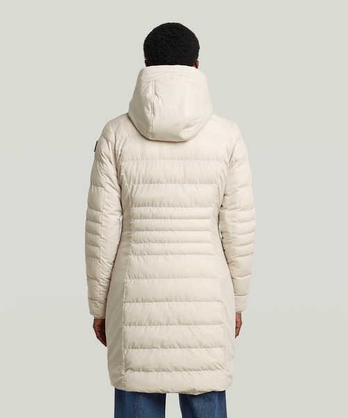 G-STAR（ジースター）の「Foundation Padded Long Jacket/撥水中綿ロングフーデッドコート（ダウンジャケット/コート・レディース・ホワイト系その他/ダークブルー・X-SMALL/SMALL）」の3枚目の写真