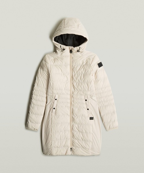 G-STAR（ジースター）の「Foundation Padded Long Jacket/撥水中綿ロングフーデッドコート（ダウンジャケット/コート・レディース・ホワイト系その他/ダークブルー・X-SMALL/SMALL）」の7枚目の写真