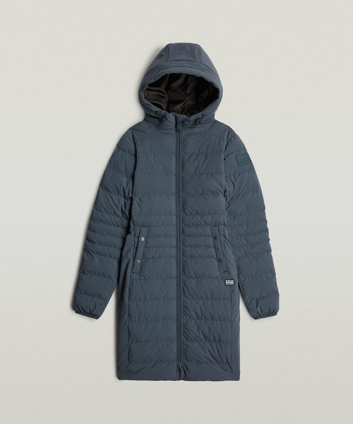 G-STAR（ジースター）の「Foundation Padded Long Jacket/撥水中綿ロングフーデッドコート（ダウンジャケット/コート・レディース・ホワイト系その他/ダークブルー・X-SMALL/SMALL）」の14枚目の写真