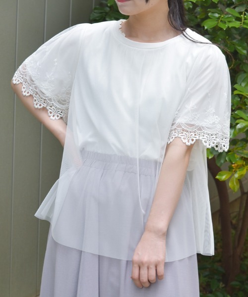 ▪️未使用 アディアム フォクシー チュール重ねTシャツ カットソー S ▪️未使用 アディアム フォクシー チュール重ねTシャツ