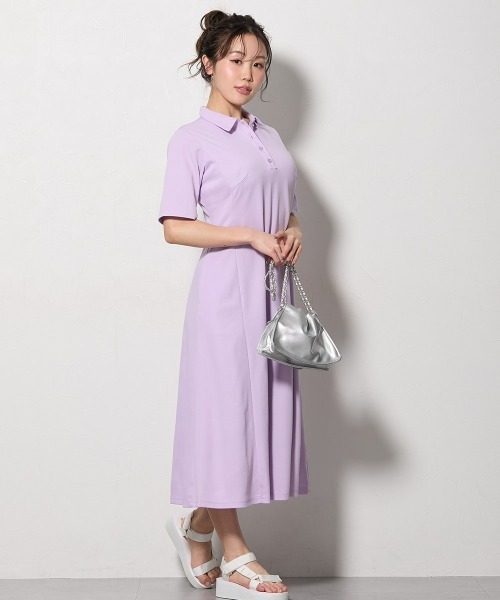 Nissen glamor(ニッセングラマー)の「【大きい胸専用】吸汗速乾・UVカットポロワンピース(ワンピース・レディース・ネイビー/杢グレー/ブラック・LL/L/M/S/4L/3L)」の15枚目の写真