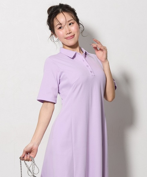 Nissen glamor(ニッセングラマー)の「【大きい胸専用】吸汗速乾・UVカットポロワンピース(ワンピース・レディース・ネイビー/杢グレー/ブラック・LL/L/M/S/4L/3L)」の17枚目の写真