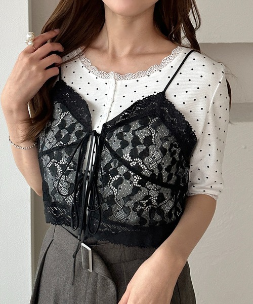 apres jour clair(アプレジュールクレア)の「【apres jour clair】レースリボンビスチェ(その他トップス・レディース・アイボリー/ブラック・フリー/X-LARGE)」の12枚目の写真