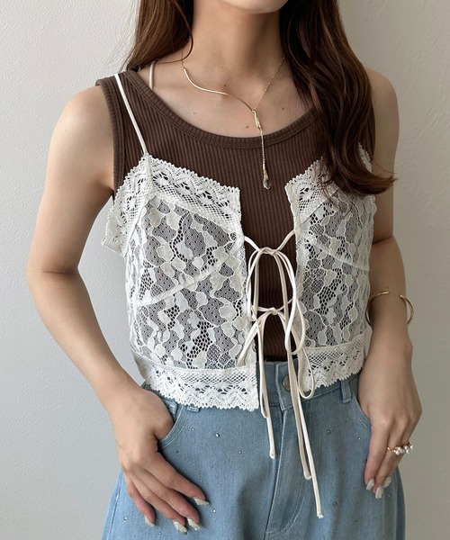 apres jour clair(アプレジュールクレア)の「【apres jour clair】レースリボンビスチェ(その他トップス・レディース・アイボリー/ブラック・フリー/X-LARGE)」の20枚目の写真