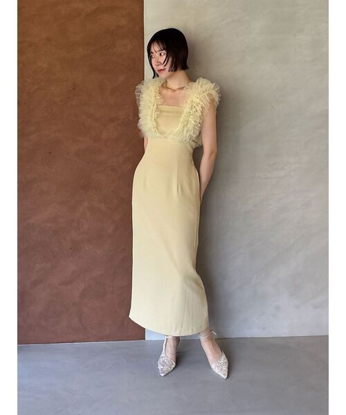 LAGUNAMOON(ラグナムーン)の「LADYショルダーチュールIラインドレス 結婚式 お呼ばれ(ドレス・レディース・ベージュ/ブラック・SMALL/MEDIUM)」の9枚目の写真