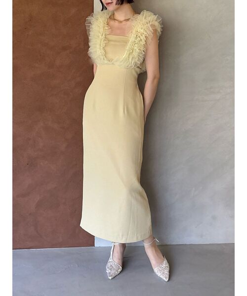 LAGUNAMOON(ラグナムーン)の「LADYショルダーチュールIラインドレス 結婚式 お呼ばれ(ドレス・レディース・ベージュ/ブラック・SMALL/MEDIUM)」の11枚目の写真
