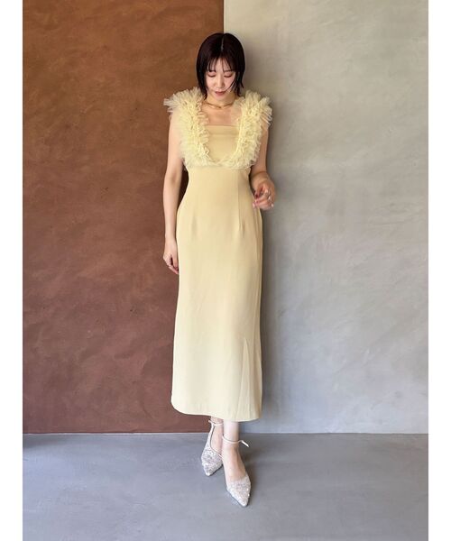 LAGUNAMOON(ラグナムーン)の「LADYショルダーチュールIラインドレス 結婚式 お呼ばれ(ドレス・レディース・ベージュ/ブラック・SMALL/MEDIUM)」の12枚目の写真