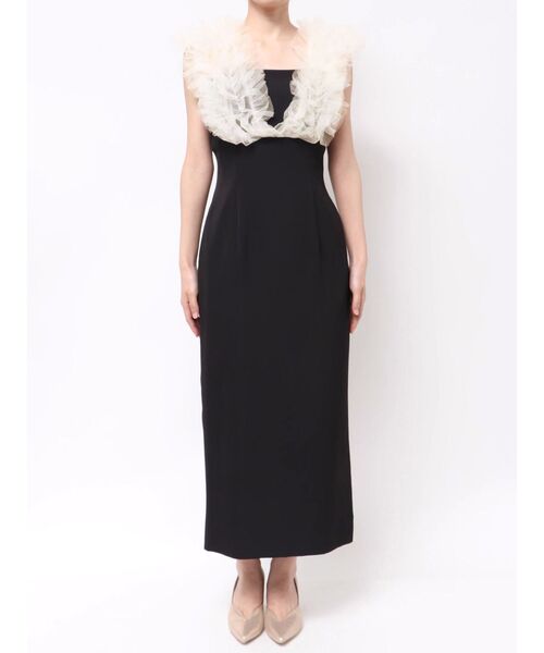 LAGUNAMOON(ラグナムーン)の「LADYショルダーチュールIラインドレス 結婚式 お呼ばれ(ドレス・レディース・ベージュ/ブラック・SMALL/MEDIUM)」の16枚目の写真