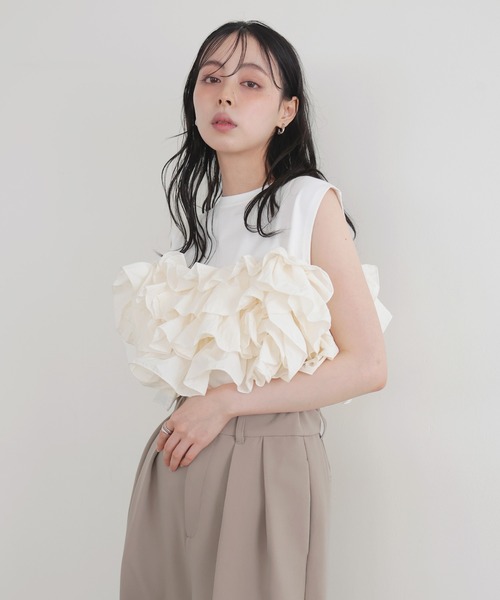 フリルビスチェドッキングT（Tシャツ/カットソー）｜LIAN（リアン）の