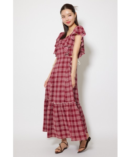rienda(リエンダ)の「フリルウエストオープンワンピース 夏服(ワンピース・レディース・ホワイト/レッド/ブラック・SMALL/MEDIUM)」の9枚目の写真