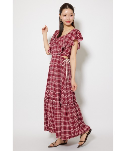 rienda(リエンダ)の「フリルウエストオープンワンピース 夏服(ワンピース・レディース・ホワイト/レッド/ブラック・SMALL/MEDIUM)」の8枚目の写真