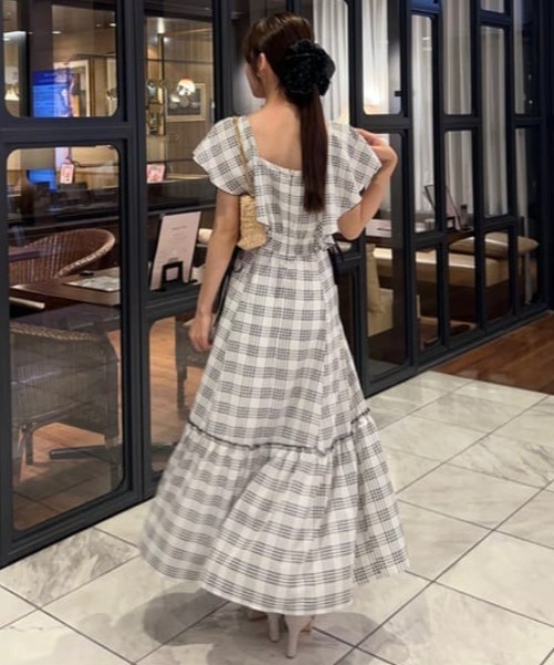 rienda フリルウエストオープンワンピース Sサイズ rienda | フリルウエストオープンワンピース (ワンピース(ミニ