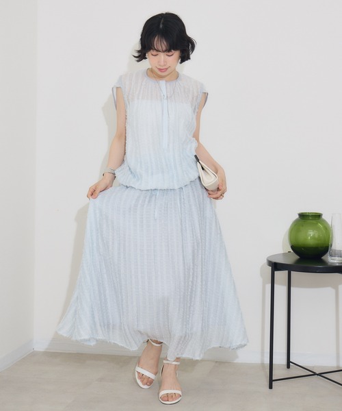 KATHARINE ROSS（キャサリンロス）の「【KATHARINE ROSS】ストライプカットドビーブラウス（シャツ/ブラウス・レディース・ライトブルー/ブラック・MEDIUM）」の20枚目の写真