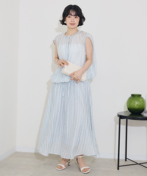 KATHARINE ROSS（キャサリンロス）の「【KATHARINE ROSS】ストライプカットドビーブラウス（シャツ/ブラウス・レディース・ライトブルー/ブラック・MEDIUM）」の18枚目の写真