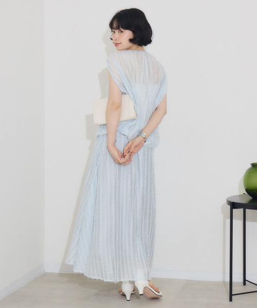 KATHARINE ROSS（キャサリンロス）の「【KATHARINE ROSS】ストライプカットドビーブラウス（シャツ/ブラウス・レディース・ライトブルー/ブラック・MEDIUM）」の17枚目の写真