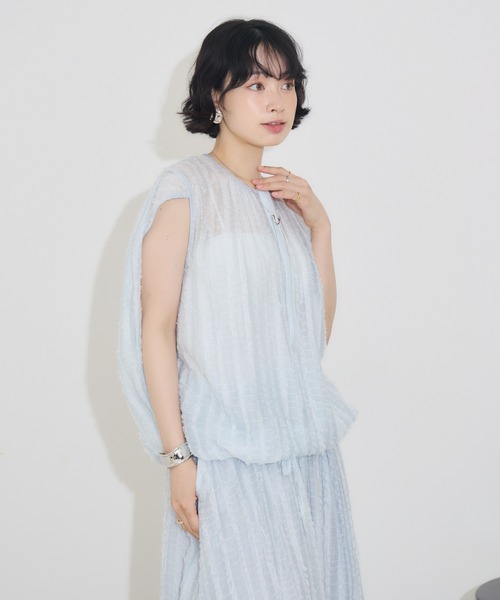 KATHARINE ROSS（キャサリンロス）の「【KATHARINE ROSS】ストライプカットドビーブラウス（シャツ/ブラウス・レディース・ライトブルー/ブラック・MEDIUM）」の12枚目の写真