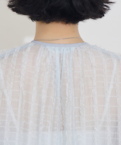 KATHARINE ROSS（キャサリンロス）の「【KATHARINE ROSS】ストライプカットドビーブラウス（シャツ/ブラウス・レディース・ライトブルー/ブラック・MEDIUM）」の9枚目の写真