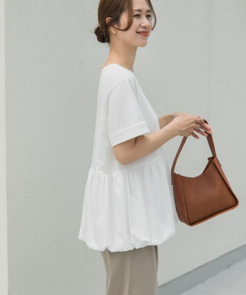 URBAN RESEARCH DOORS（アーバンリサーチドアーズ）の「ペプラムバルーンTシャツ（Tシャツ/カットソー・レディース・ブラック/オフホワイト/ライトグレー・MEDIUM）」の5枚目の写真