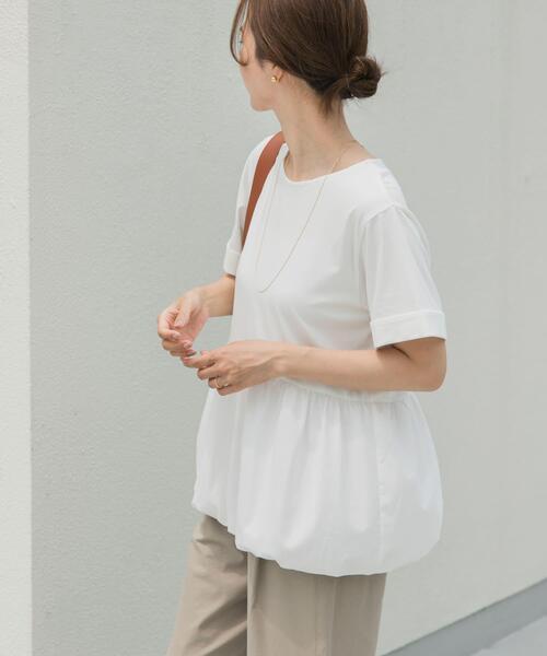 URBAN RESEARCH DOORS（アーバンリサーチドアーズ）の「ペプラムバルーンTシャツ（Tシャツ/カットソー・レディース・ブラック/オフホワイト/ライトグレー・MEDIUM）」の6枚目の写真