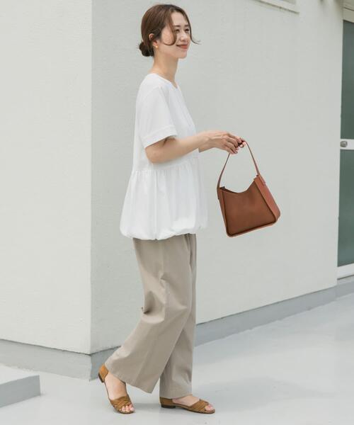 URBAN RESEARCH DOORS（アーバンリサーチドアーズ）の「ペプラムバルーンTシャツ（Tシャツ/カットソー・レディース・ブラック/オフホワイト/ライトグレー・MEDIUM）」の8枚目の写真