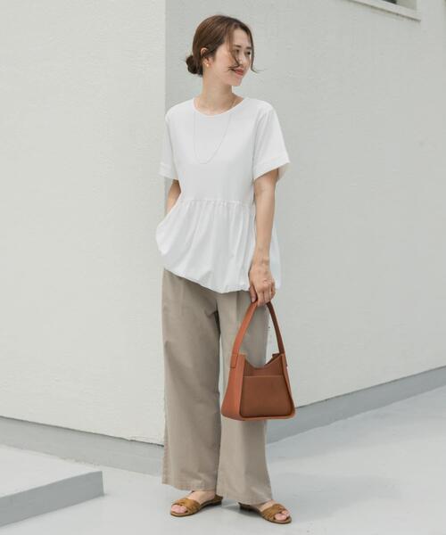 URBAN RESEARCH DOORS（アーバンリサーチドアーズ）の「ペプラムバルーンTシャツ（Tシャツ/カットソー・レディース・ブラック/オフホワイト/ライトグレー・MEDIUM）」の9枚目の写真