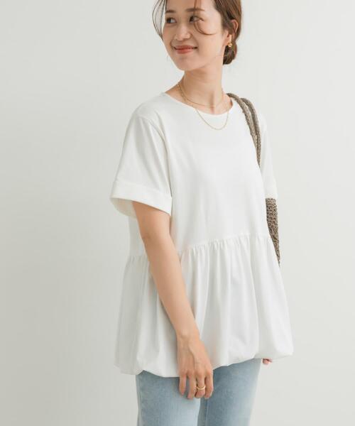 URBAN RESEARCH DOORS（アーバンリサーチドアーズ）の「ペプラムバルーンTシャツ（Tシャツ/カットソー・レディース・ブラック/オフホワイト/ライトグレー・MEDIUM）」の10枚目の写真