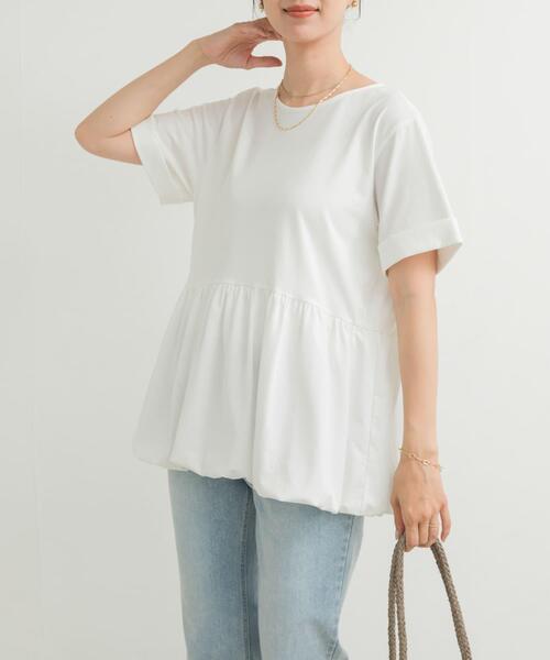 URBAN RESEARCH DOORS（アーバンリサーチドアーズ）の「ペプラムバルーンTシャツ（Tシャツ/カットソー・レディース・ブラック/オフホワイト/ライトグレー・MEDIUM）」の12枚目の写真