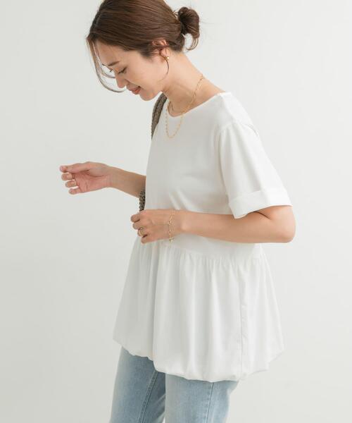 URBAN RESEARCH DOORS（アーバンリサーチドアーズ）の「ペプラムバルーンTシャツ（Tシャツ/カットソー・レディース・ブラック/オフホワイト/ライトグレー・MEDIUM）」の13枚目の写真