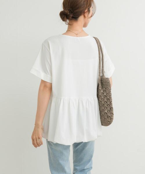 URBAN RESEARCH DOORS（アーバンリサーチドアーズ）の「ペプラムバルーンTシャツ（Tシャツ/カットソー・レディース・ブラック/オフホワイト/ライトグレー・MEDIUM）」の14枚目の写真