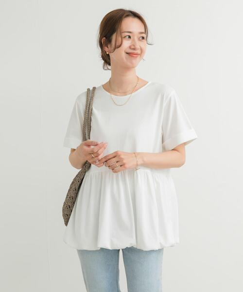 URBAN RESEARCH DOORS（アーバンリサーチドアーズ）の「ペプラムバルーンTシャツ（Tシャツ/カットソー・レディース・ブラック/オフホワイト/ライトグレー・MEDIUM）」の15枚目の写真