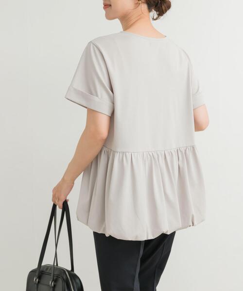 URBAN RESEARCH DOORS（アーバンリサーチドアーズ）の「ペプラムバルーンTシャツ（Tシャツ/カットソー・レディース・ブラック/オフホワイト/ライトグレー・MEDIUM）」の19枚目の写真