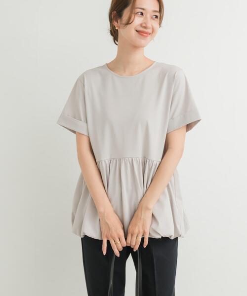 URBAN RESEARCH DOORS（アーバンリサーチドアーズ）の「ペプラムバルーンTシャツ（Tシャツ/カットソー・レディース・ブラック/オフホワイト/ライトグレー・MEDIUM）」の20枚目の写真