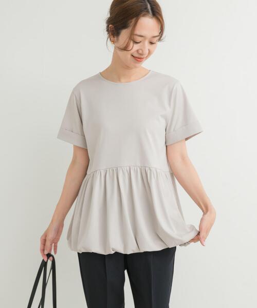 URBAN RESEARCH DOORS（アーバンリサーチドアーズ）の「ペプラムバルーンTシャツ（Tシャツ/カットソー・レディース・ブラック/オフホワイト/ライトグレー・MEDIUM）」の21枚目の写真