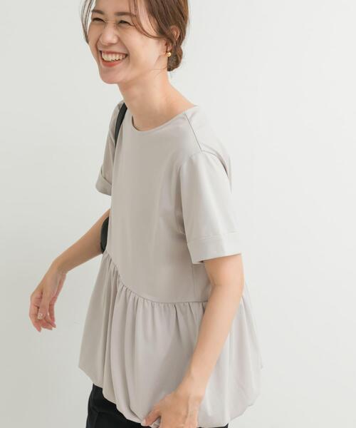 URBAN RESEARCH DOORS（アーバンリサーチドアーズ）の「ペプラムバルーンTシャツ（Tシャツ/カットソー・レディース・ブラック/オフホワイト/ライトグレー・MEDIUM）」の22枚目の写真