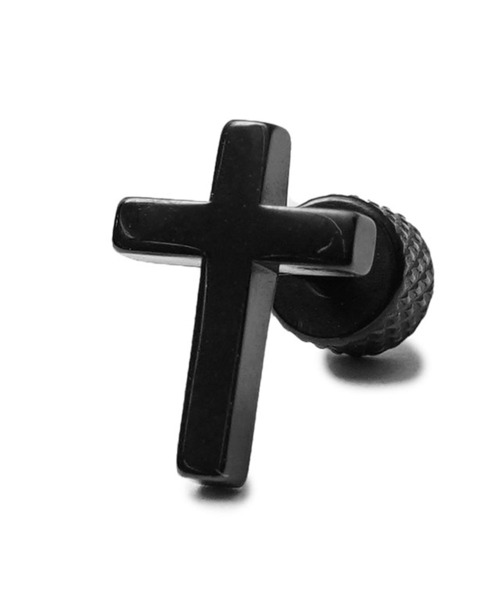 DIVINER(ディヴァイナー)の「Black crosspierced ピアス メンズ(ピアス(片耳用)・メンズ・ブラック・FREE)」の1枚目の写真