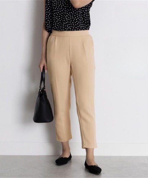 Beststore(ベストストア)の「エステルストレッチストレッチ センタープレス テーパードパンツ(スラックス・レディース・キャメル/ベージュ/ネイビー/ダークグリーン/ライトグレー/ブラック/ホワイト・S/M/L/XL)」の4枚目の写真