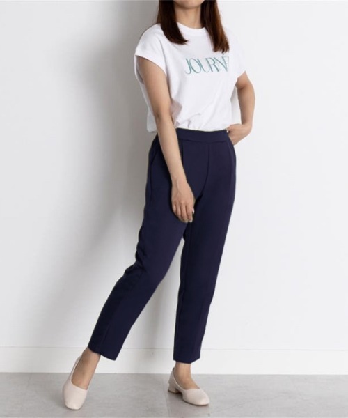 Beststore(ベストストア)の「エステルストレッチストレッチ センタープレス テーパードパンツ(スラックス・レディース・キャメル/ベージュ/ネイビー/ダークグリーン/ライトグレー/ブラック/ホワイト・S/M/L/XL)」の6枚目の写真