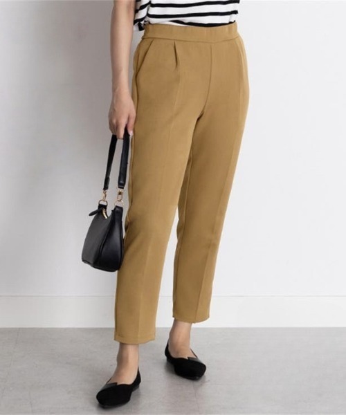 Beststore(ベストストア)の「エステルストレッチストレッチ センタープレス テーパードパンツ(スラックス・レディース・キャメル/ベージュ/ネイビー/ダークグリーン/ライトグレー/ブラック/ホワイト・S/M/L/XL)」の7枚目の写真