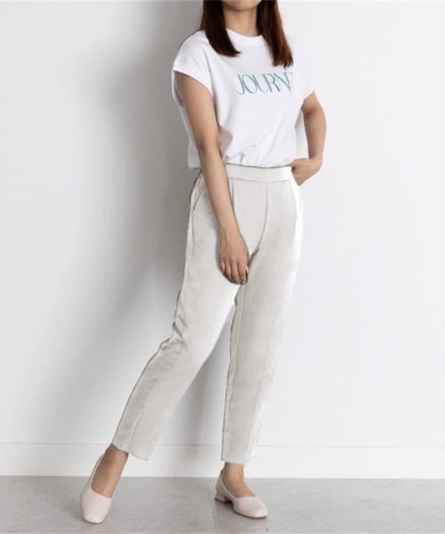 Beststore(ベストストア)の「エステルストレッチストレッチ センタープレス テーパードパンツ(スラックス・レディース・キャメル/ベージュ/ネイビー/ダークグリーン/ライトグレー/ブラック/ホワイト・S/M/L/XL)」の2枚目の写真
